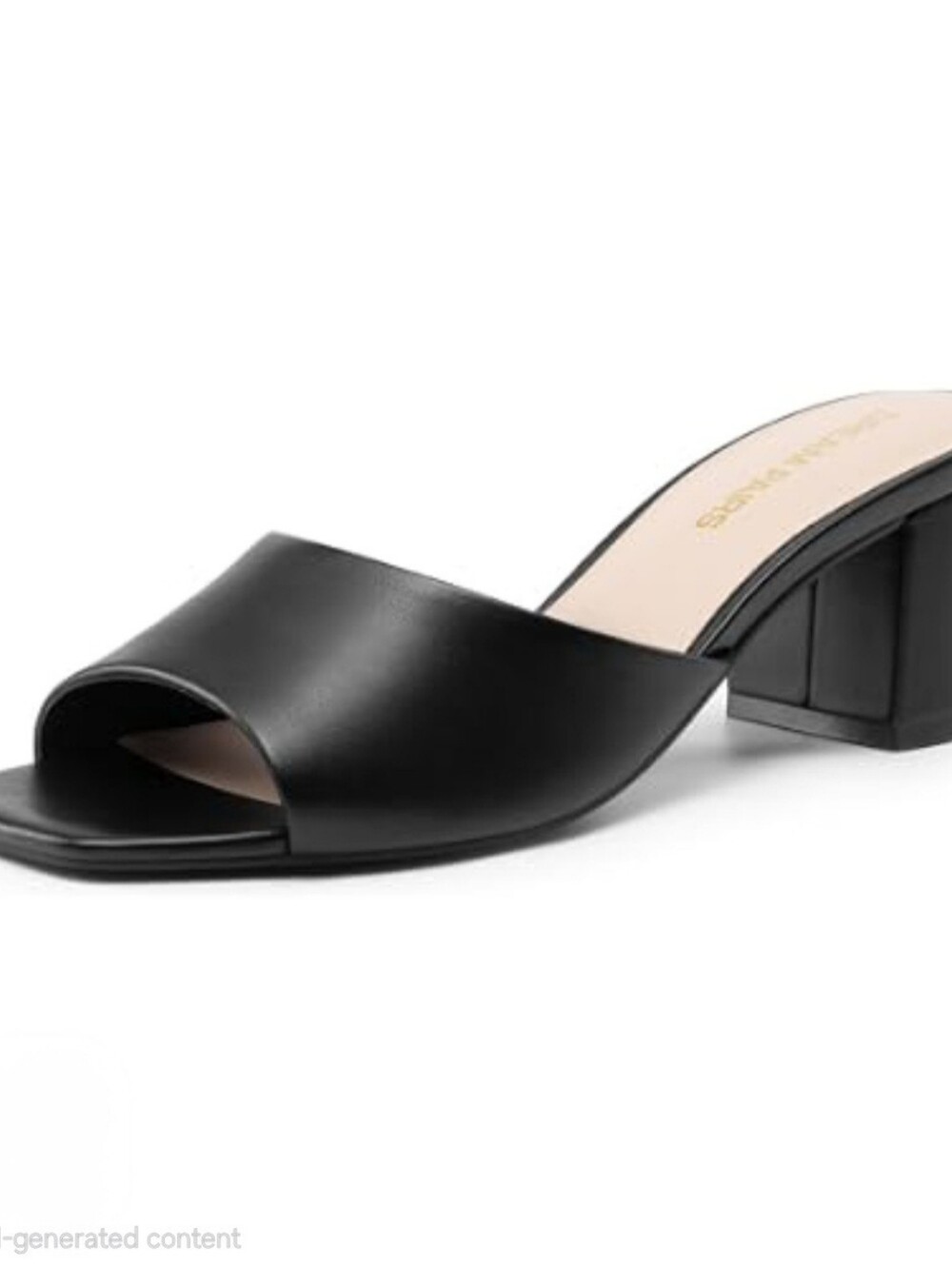 Dream Pairs Black Open-Toe Block Heel Mule